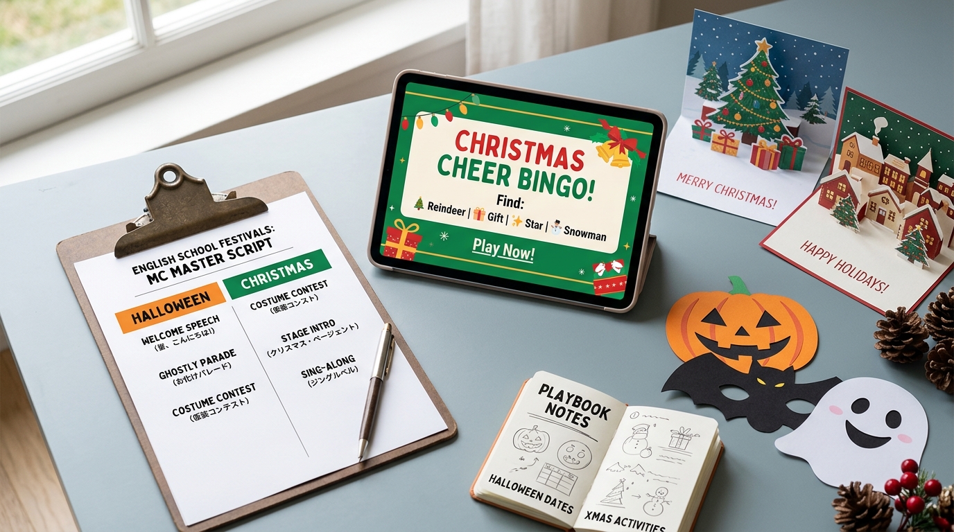 Trọn Bộ Playbook & Slide Trình Chiếu Tổ Chức Lễ Hội Tiếng Anh (Halloween & Giáng Sinh)